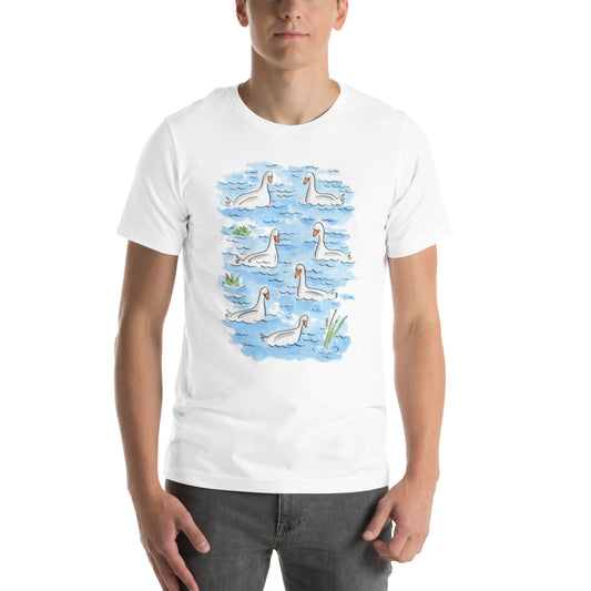 Seven Swans a Swimming Unisex t-shirt