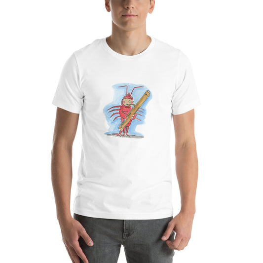 Lobster playing Bassoon  Illustration by Rosie Brooks Unisex t-shirt