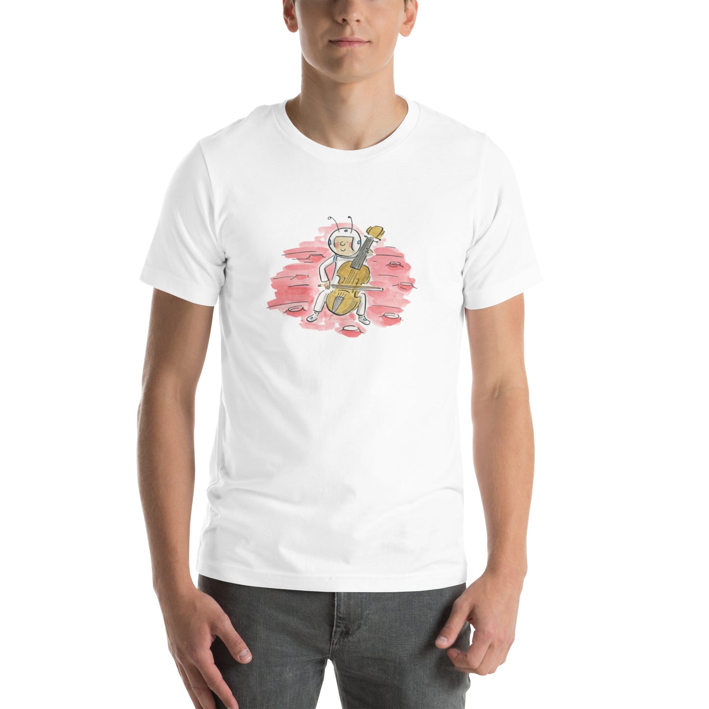 Cellist on Mars Illustration by Rosie Brooks Unisex t-shirt