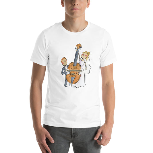 Double Bass Wedding Couple Unisex t-shirt