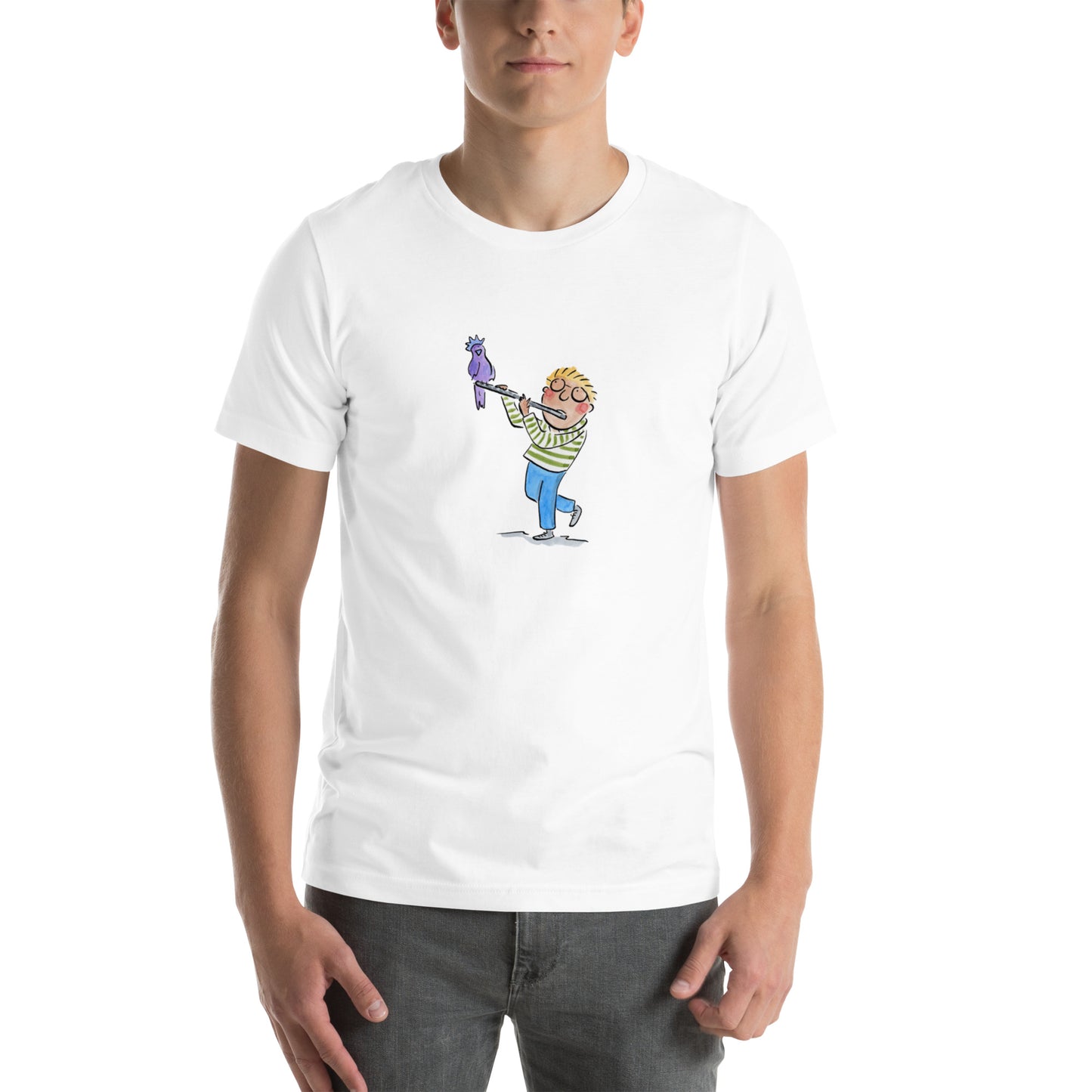 Flute and Bird Unisex t-shirt