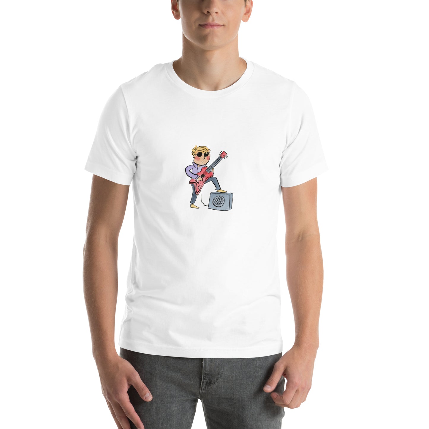 Rock Guitarist Illustration by Rosie Brooks Unisex t-shirt