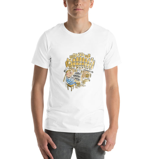 Organ Player Illustration by Rosie Brooks Unisex t-shirt