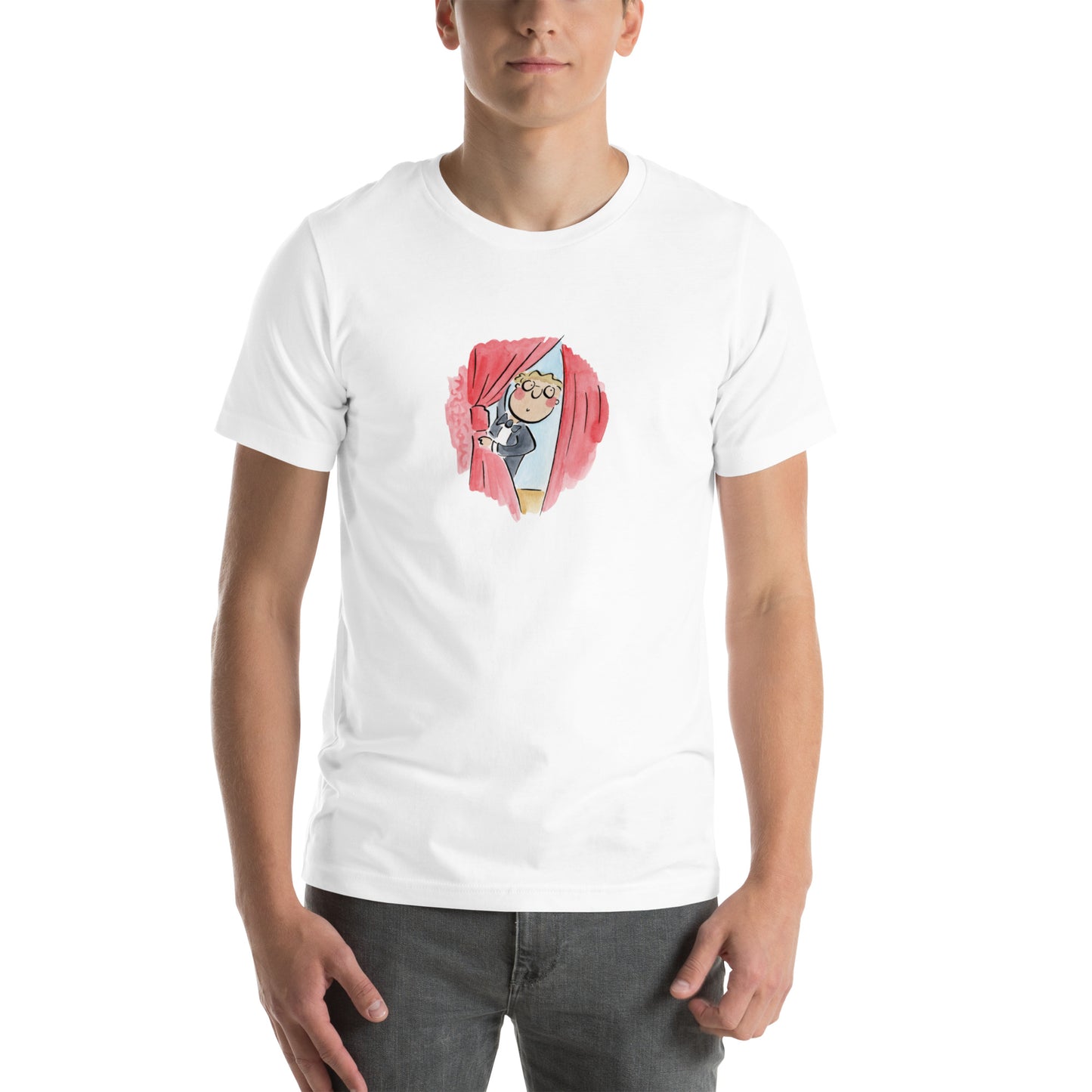 Why must the show go on? Illustration by Rosie Brooks Unisex t-shirt