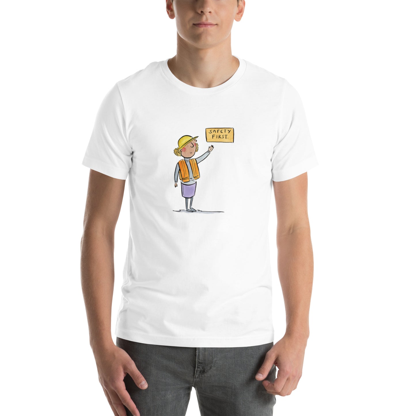 Safety First Illustration by Rosie Brooks Unisex t-shirt