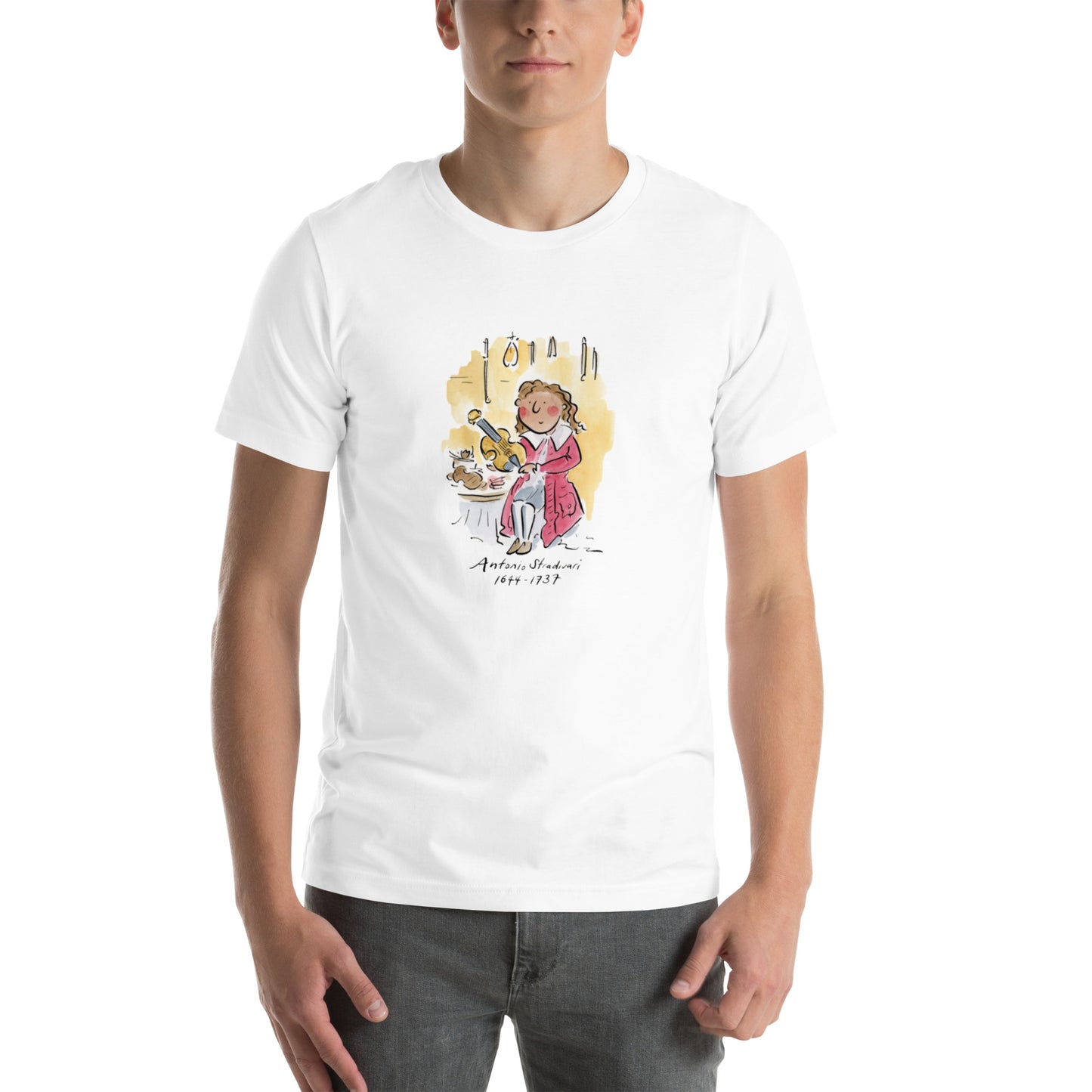 Antonio Stradivari Illustration by Rosie Brooks Unisex t-shirt