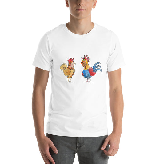 Hen and Rooster Illustration by Rosie Brooks Unisex t-shirt