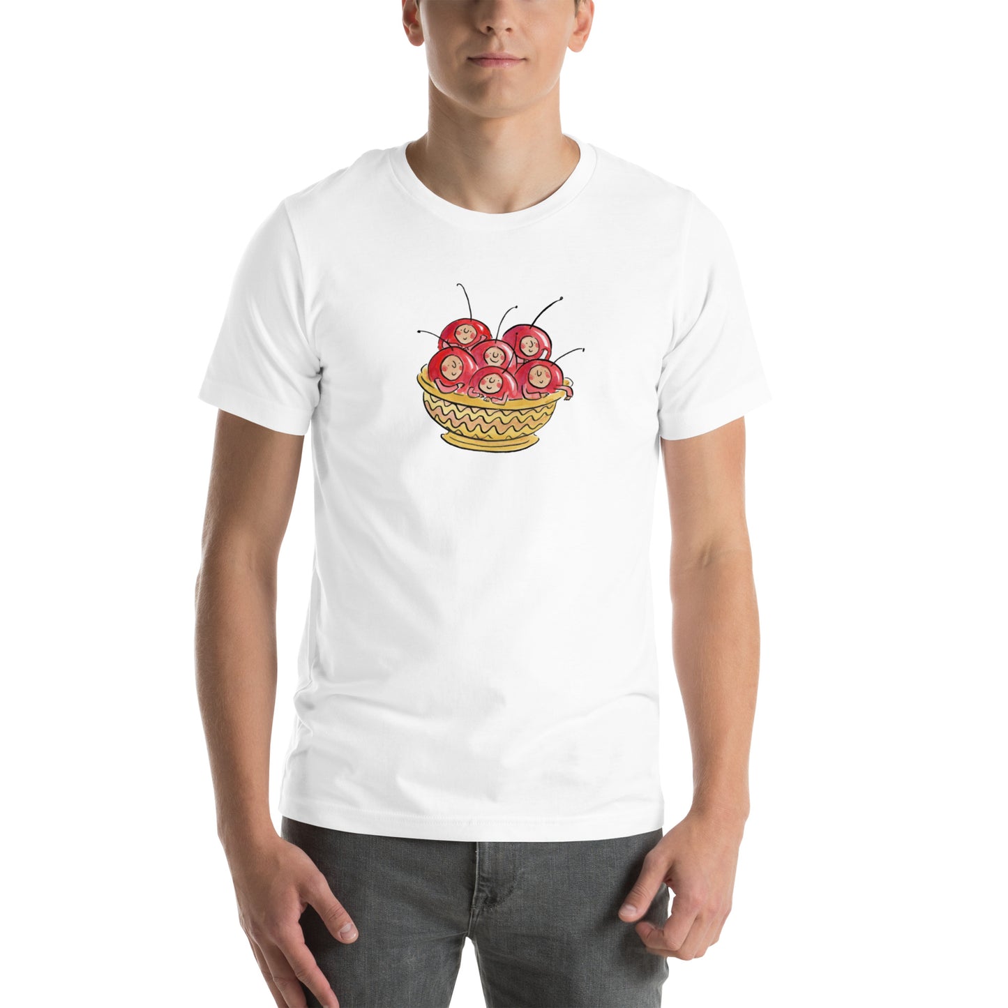 Life is just a bowl of cherries Illustration by Rosie Brooks Unisex t-shirt