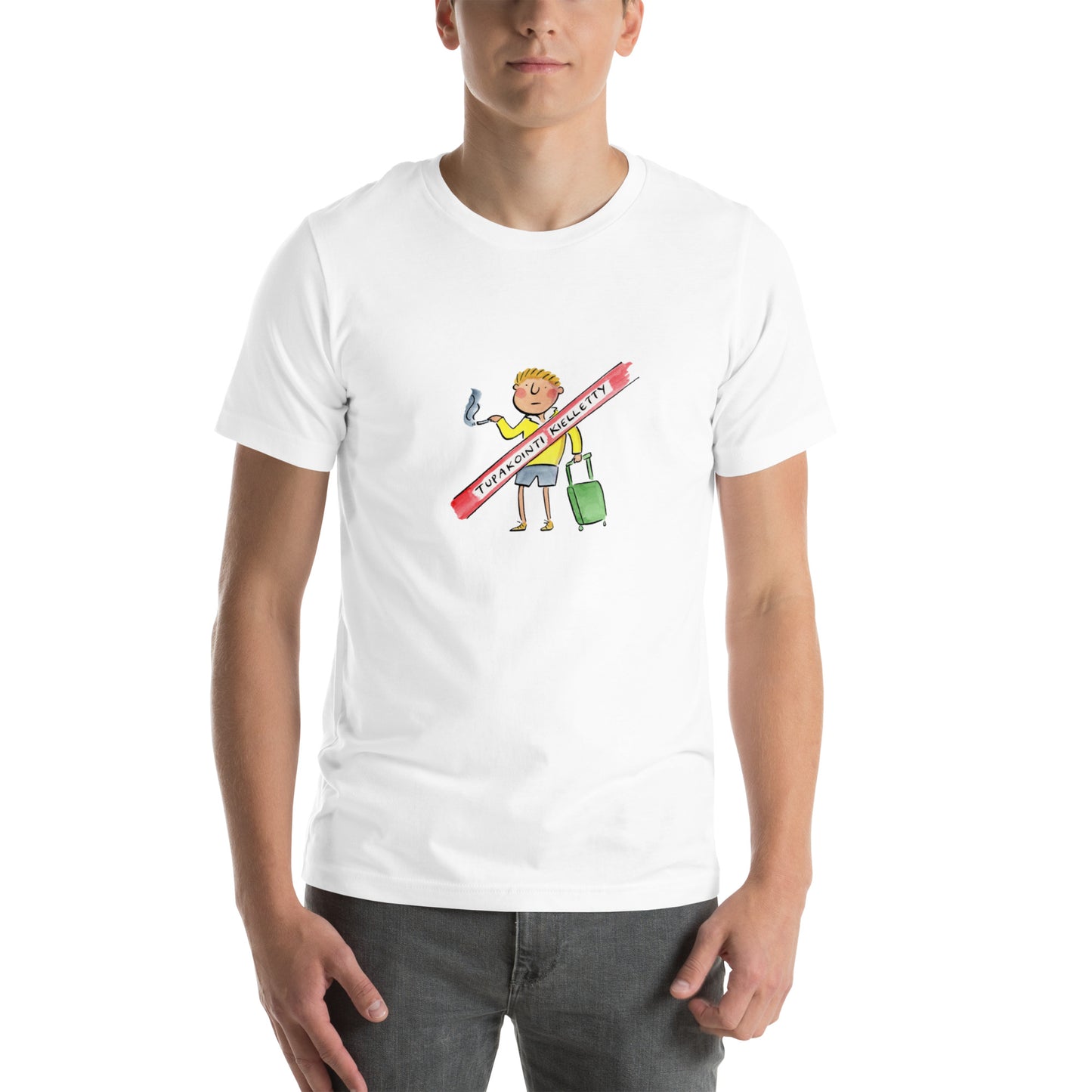 Tupakointi kielletty Illustration by Rosie Brooks Unisex t-shirt