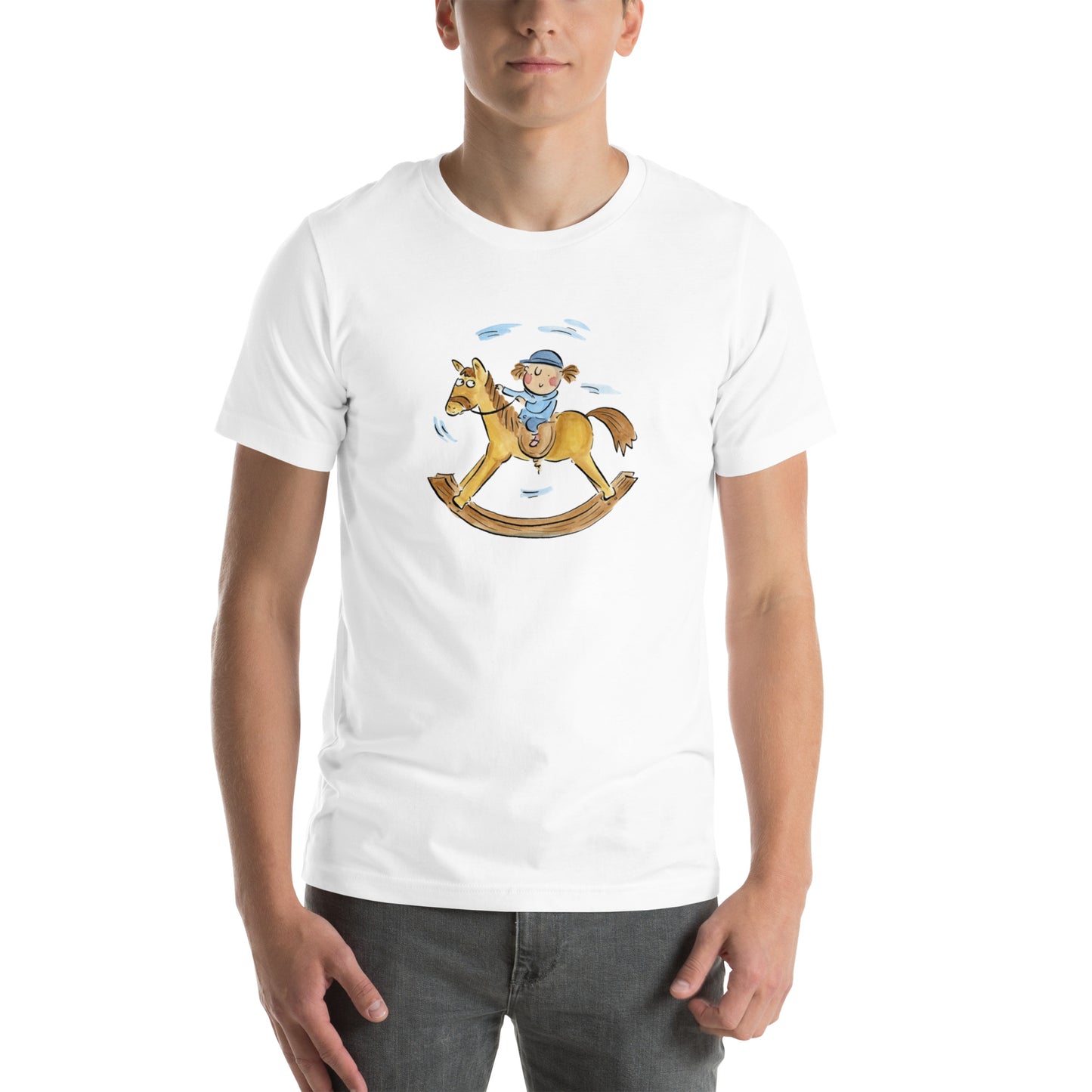 Rocking Horse Illustration by Rosie Brooks Unisex t-shirt