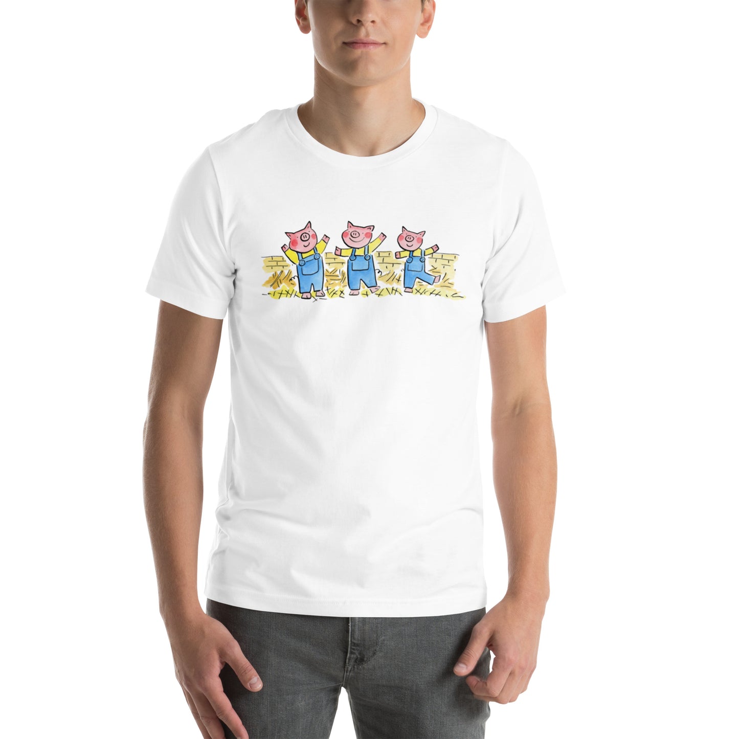 Three Little Pigs Illustration by Rosie Brooks Unisex t-shirt