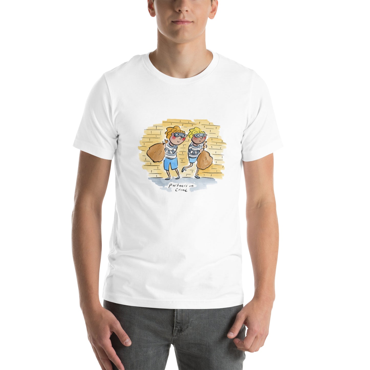 Partners in Crime Illustration by Rosie Brooks Unisex t-shirt