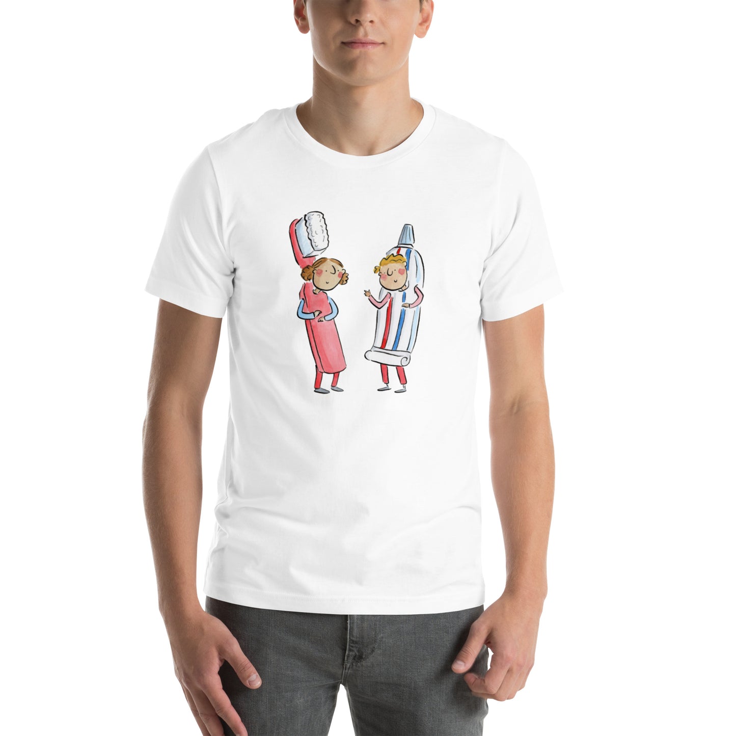 Toothbrush and Toothpaste Illustration by Rosie Brooks Unisex t-shirt