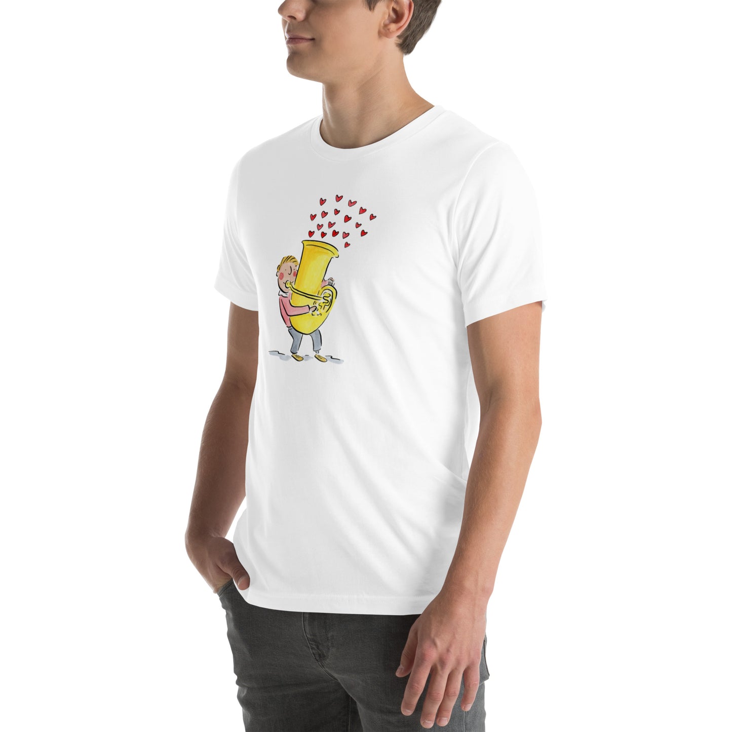 Tuba Hearts Illustration by Rosie Brooks Unisex t-shirt