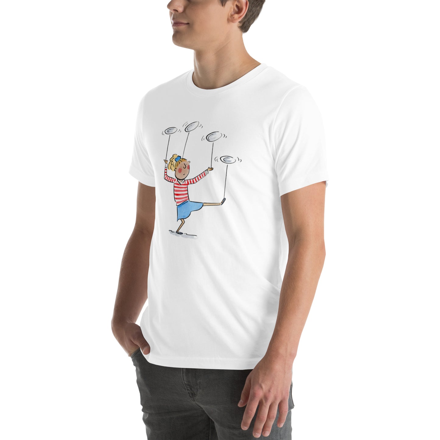 Spinning Plates Illustraton by Rosie Brooks Unisex t-shirt