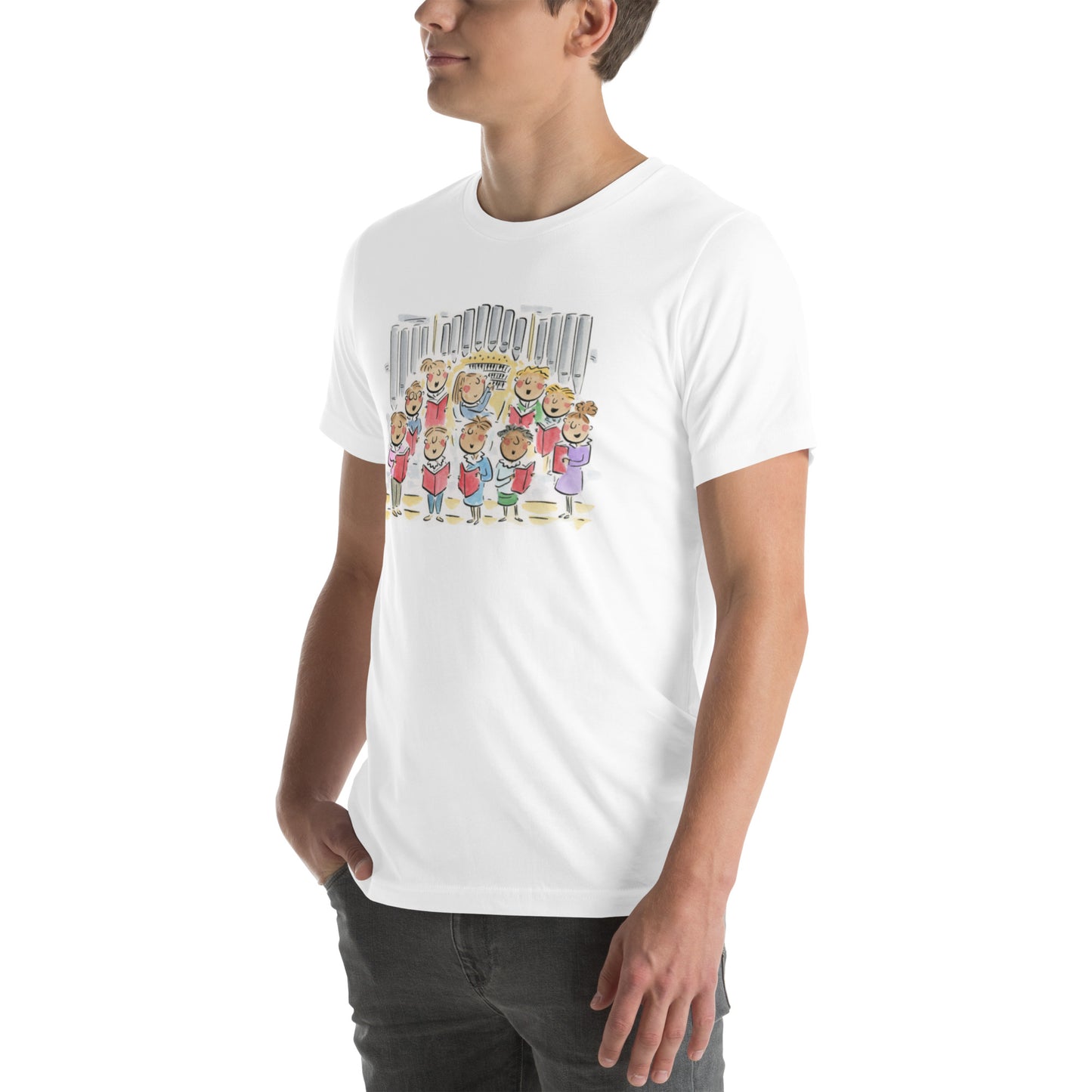 Christmas Organ and Choir Illustration by Rosie Brooks Unisex t-shirt