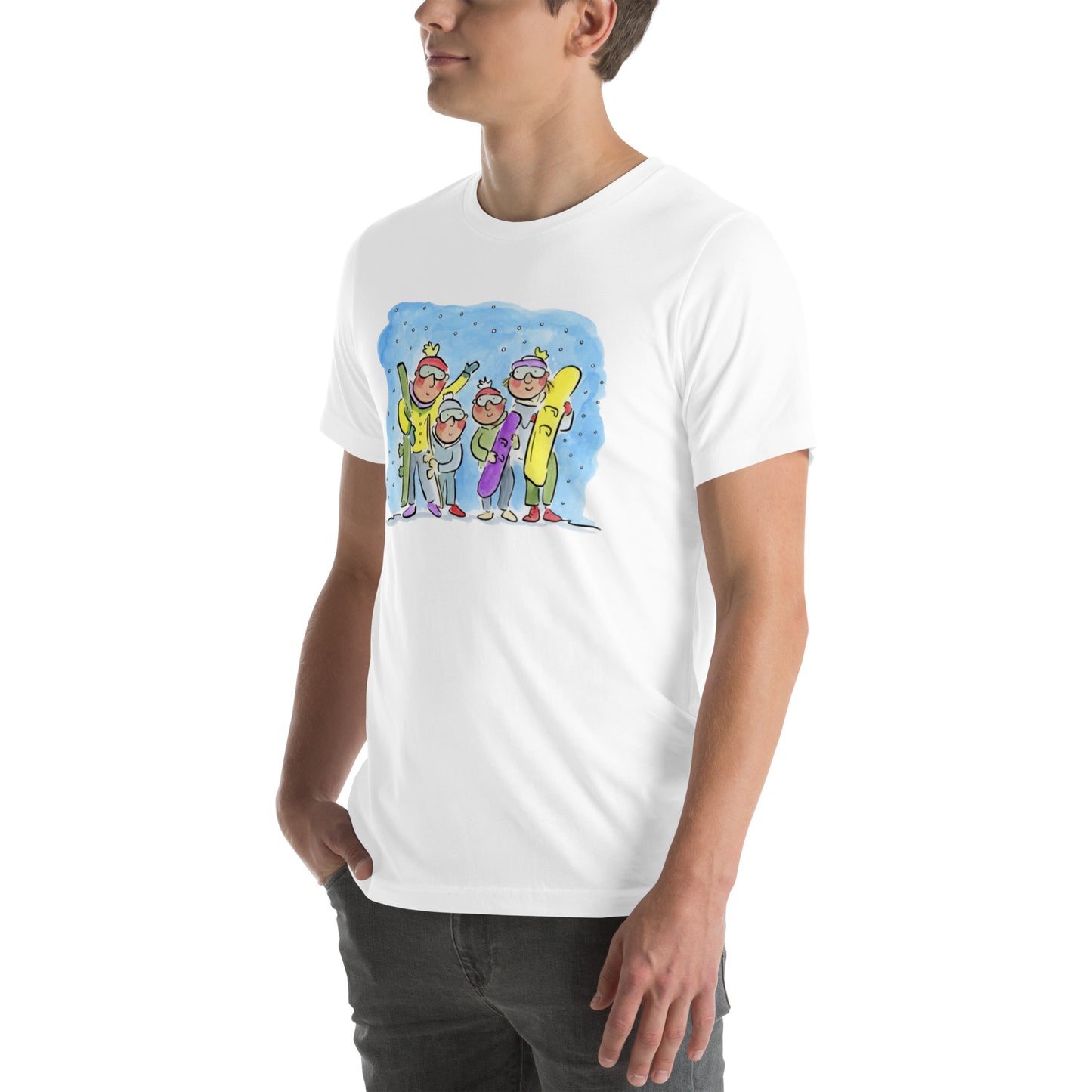 Skiing Family Unisex t-shirt