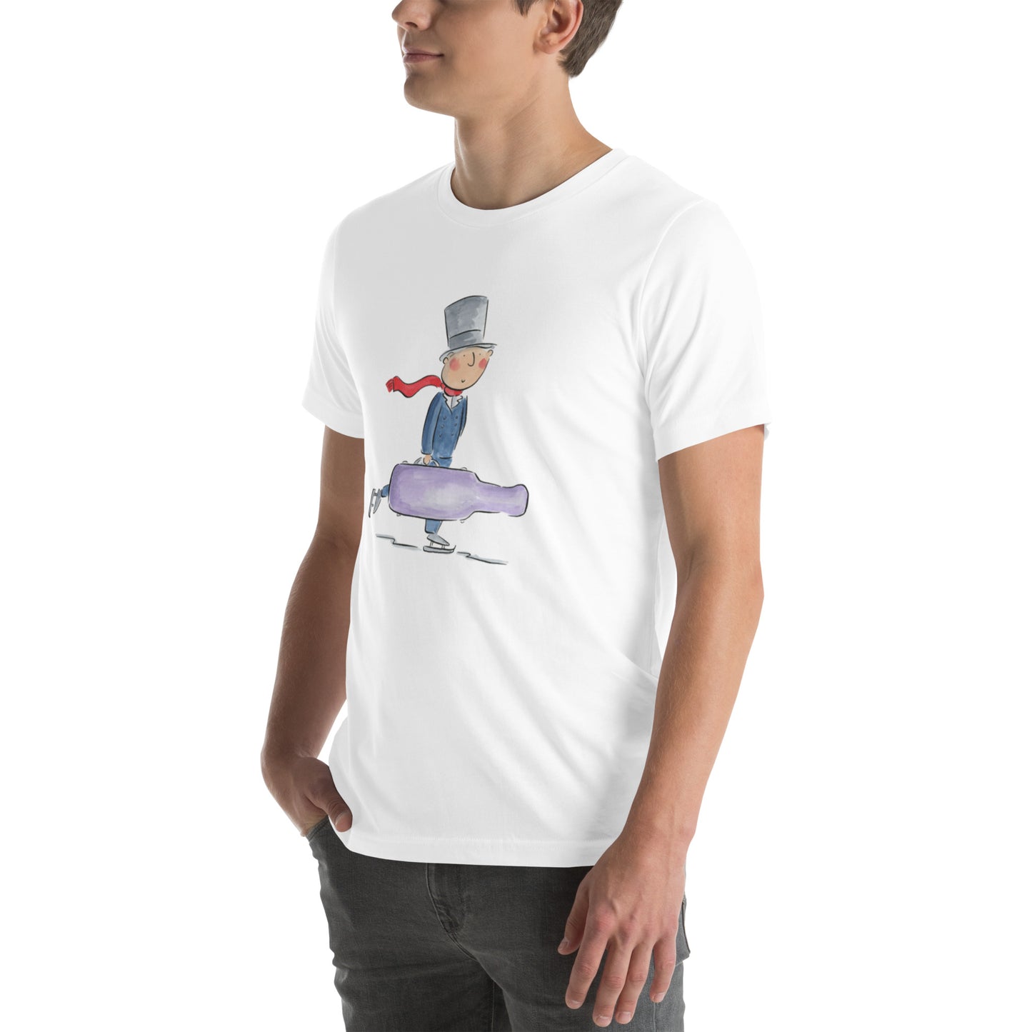 Cellist Skater Illustration by Rosie Brooks Unisex t-shirt