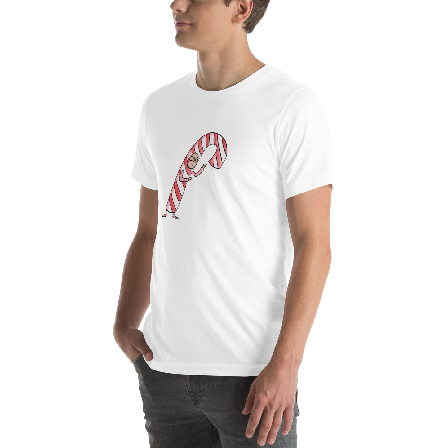 Candy Cane Illustration by Rosie Brooks Unisex t-shirt