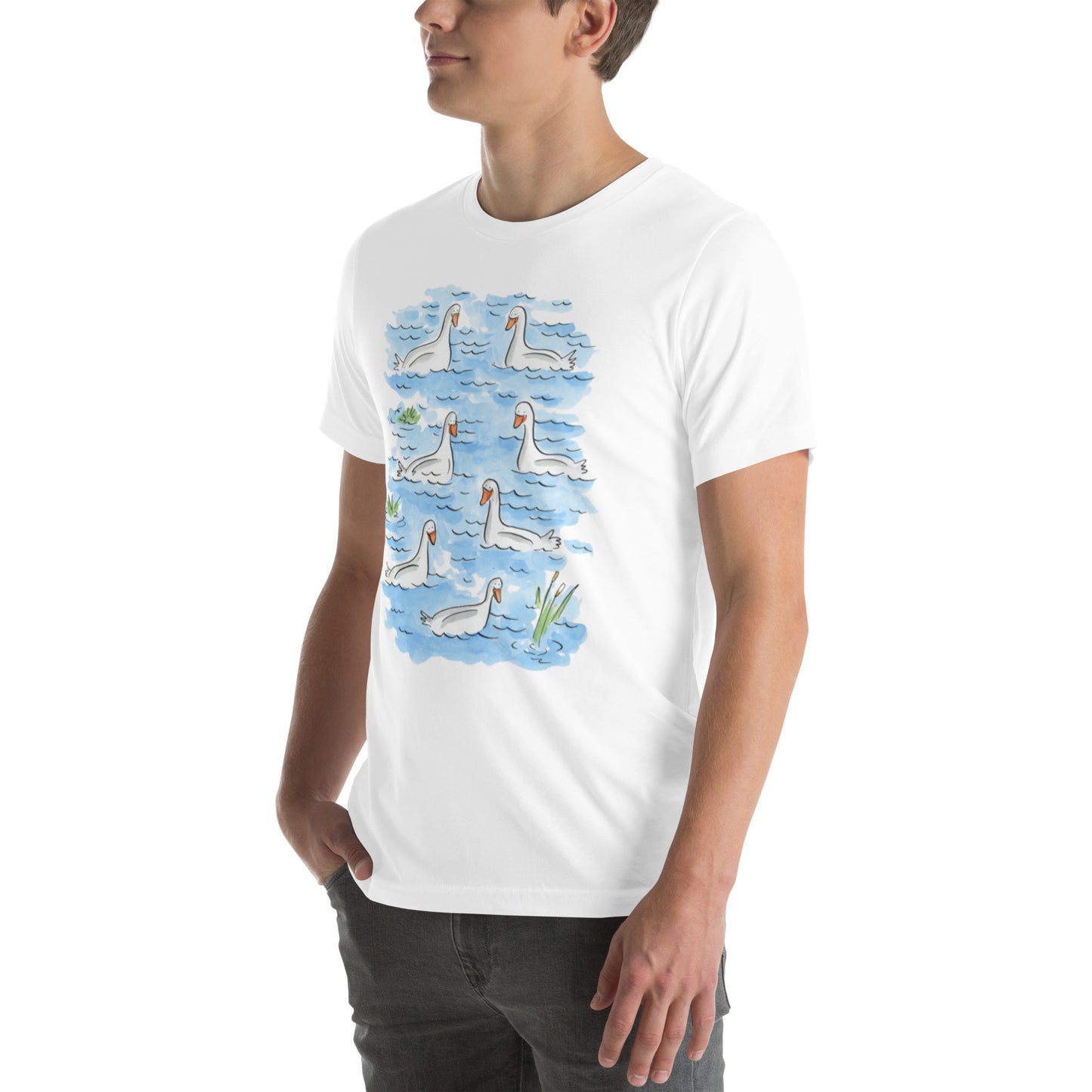 Seven Swans a Swimming Unisex t-shirt