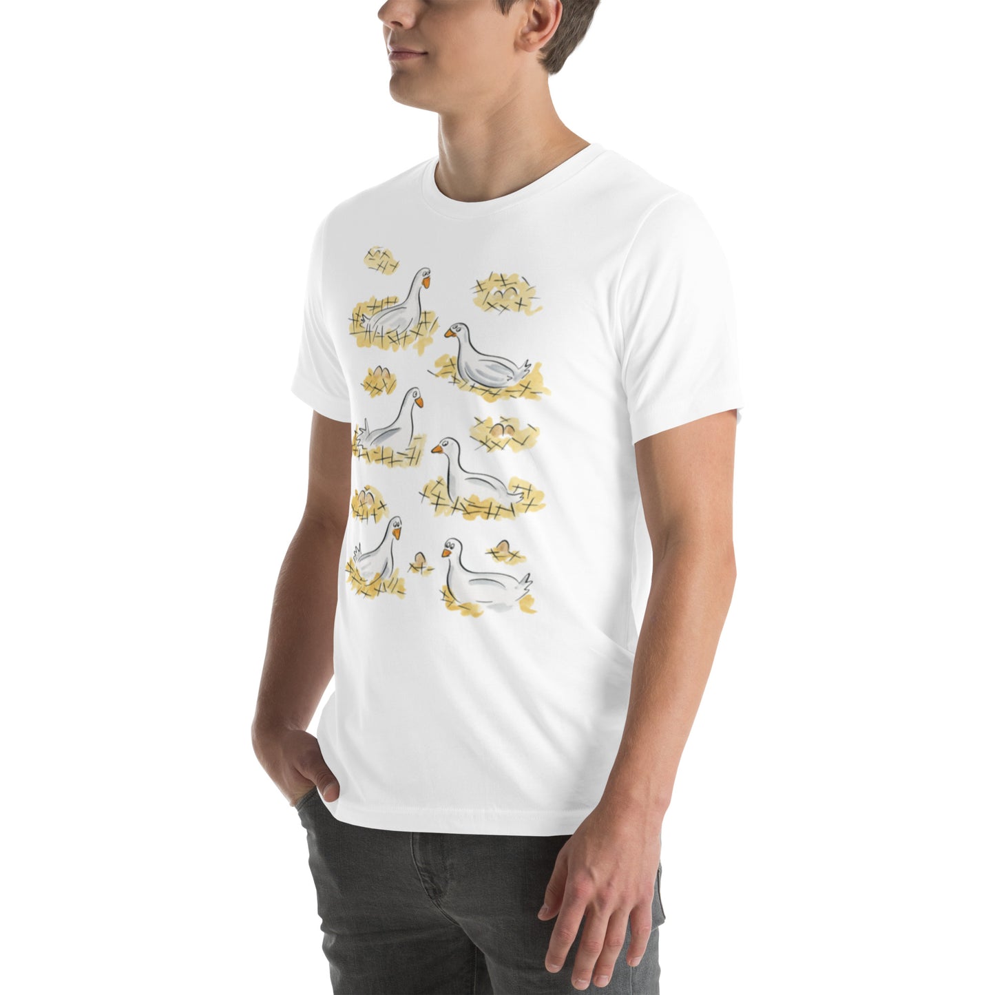 Six Geese a Laying Illustration by Rosie Brooks Unisex t-shirt