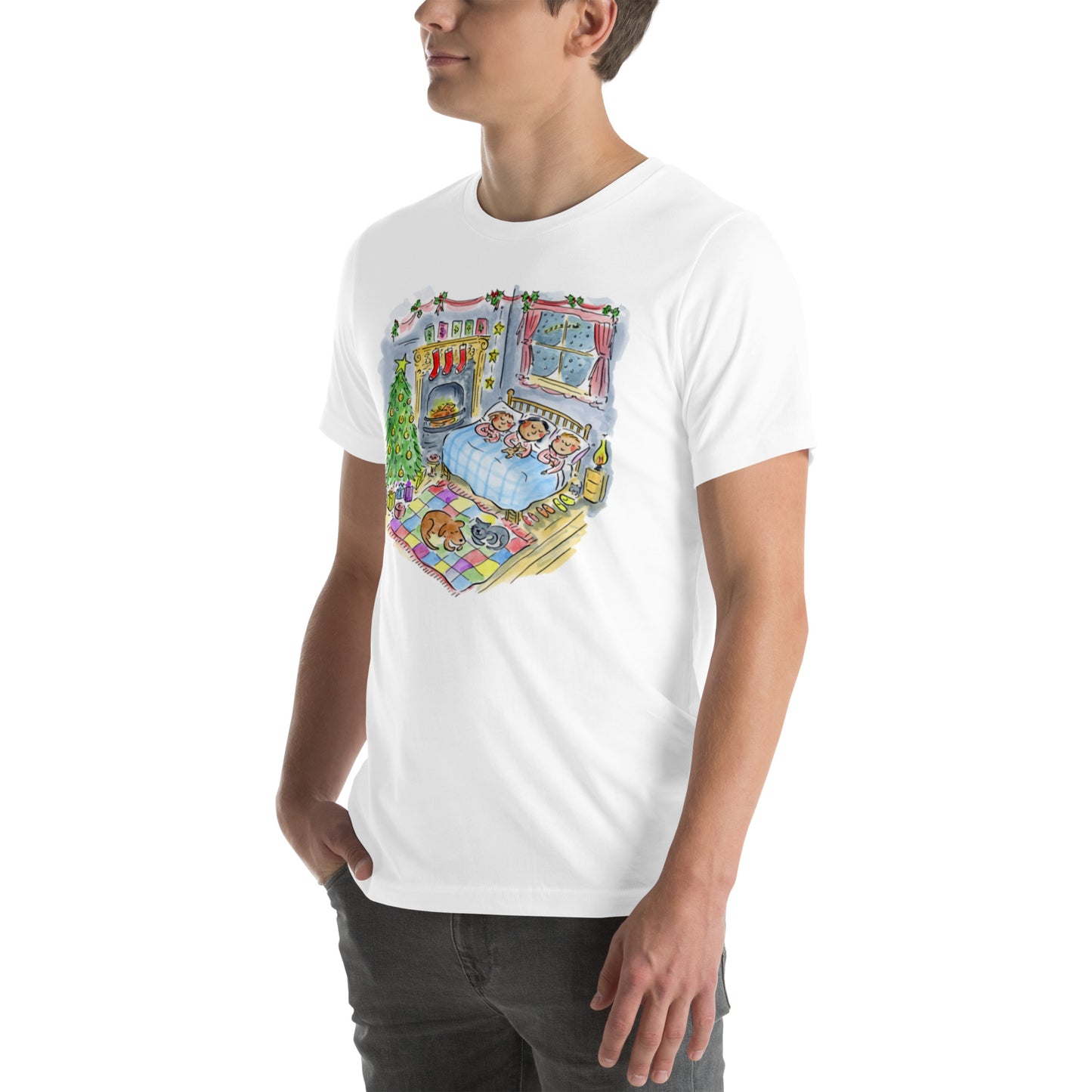 Twas the Night before Christmas Illustration by Rosie Brooks Unisex t-shirt