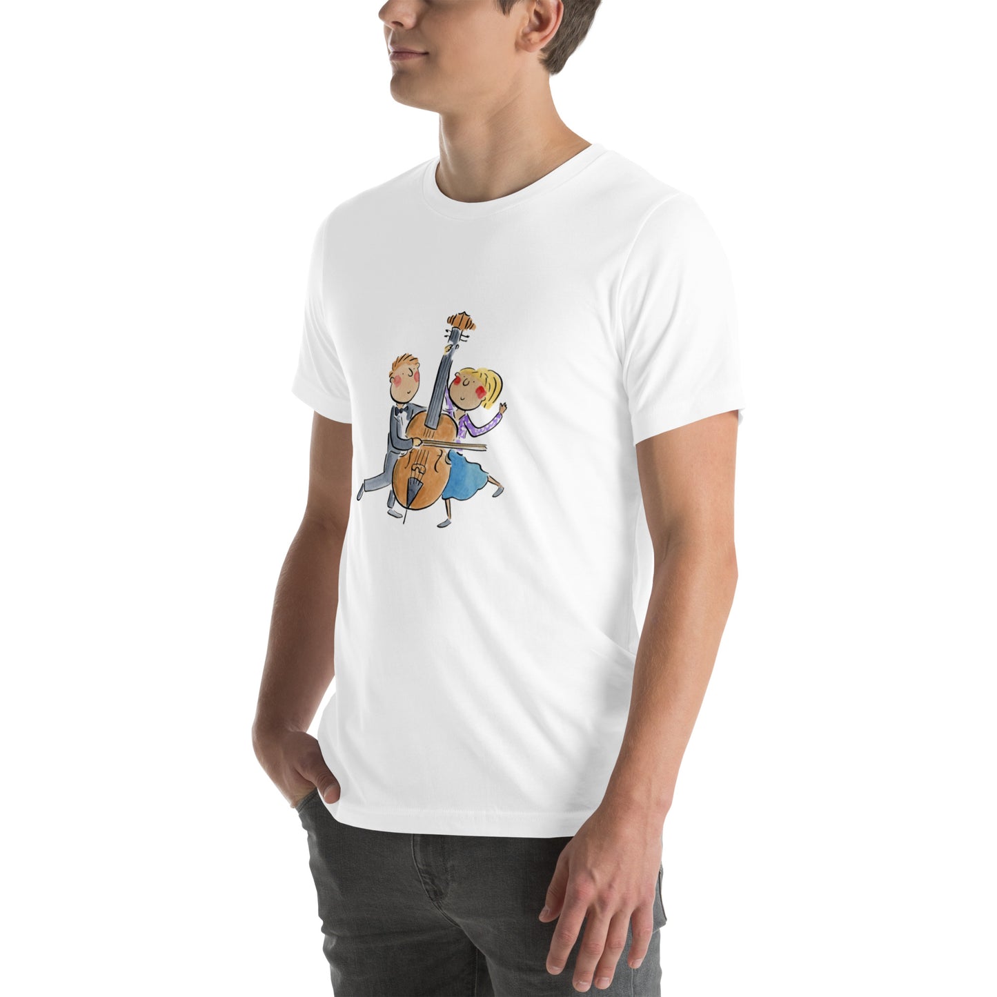 Double Bass Duet Illustration by Rosie Brooks Unisex t-shirt