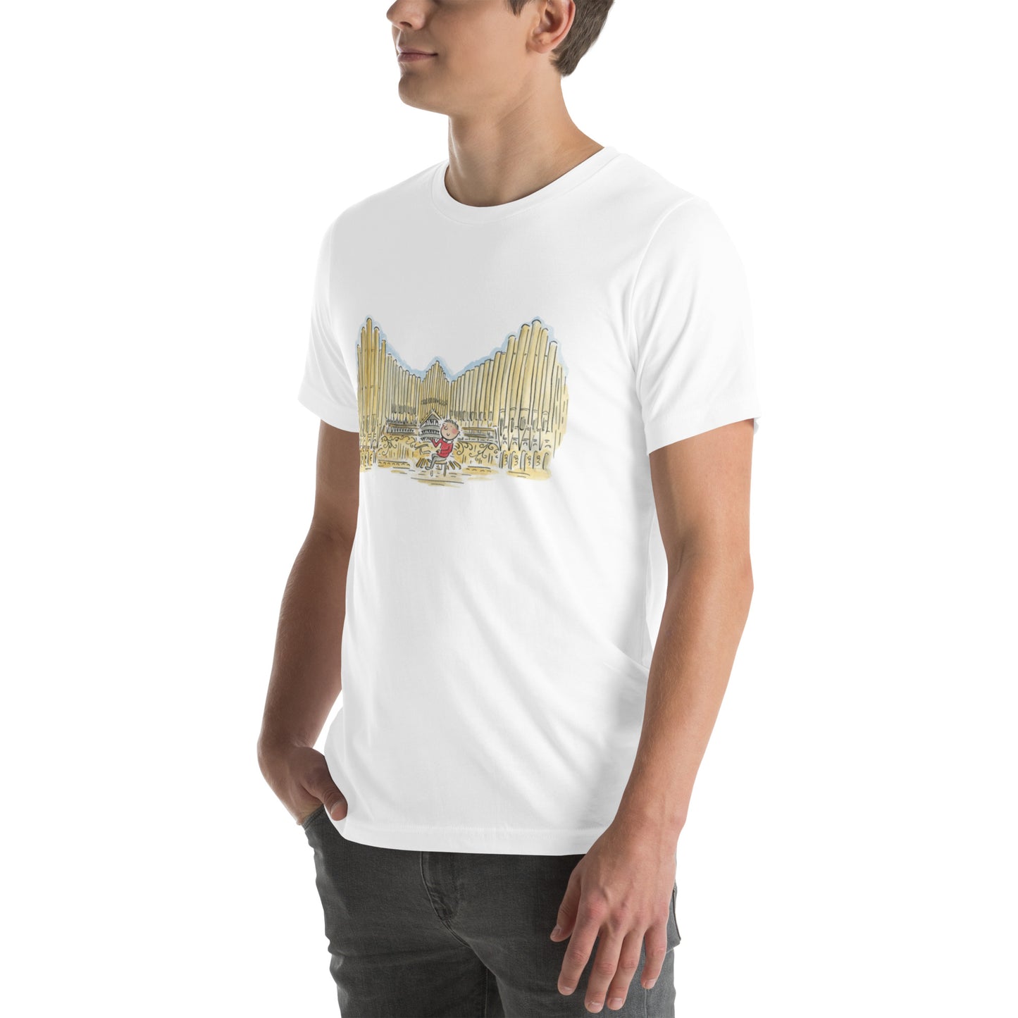 Organist Illustration by Rosie Brooks Unisex t-shirt