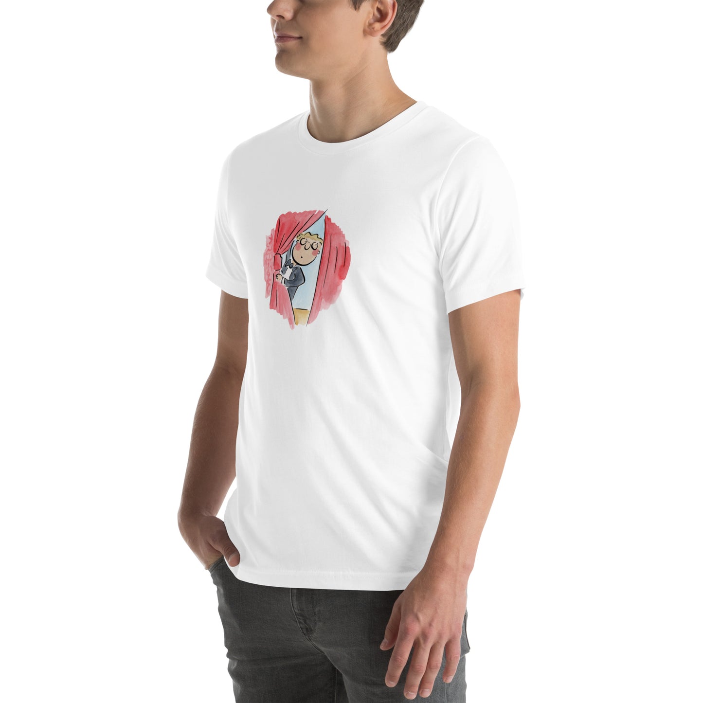 Why must the show go on? Illustration by Rosie Brooks Unisex t-shirt