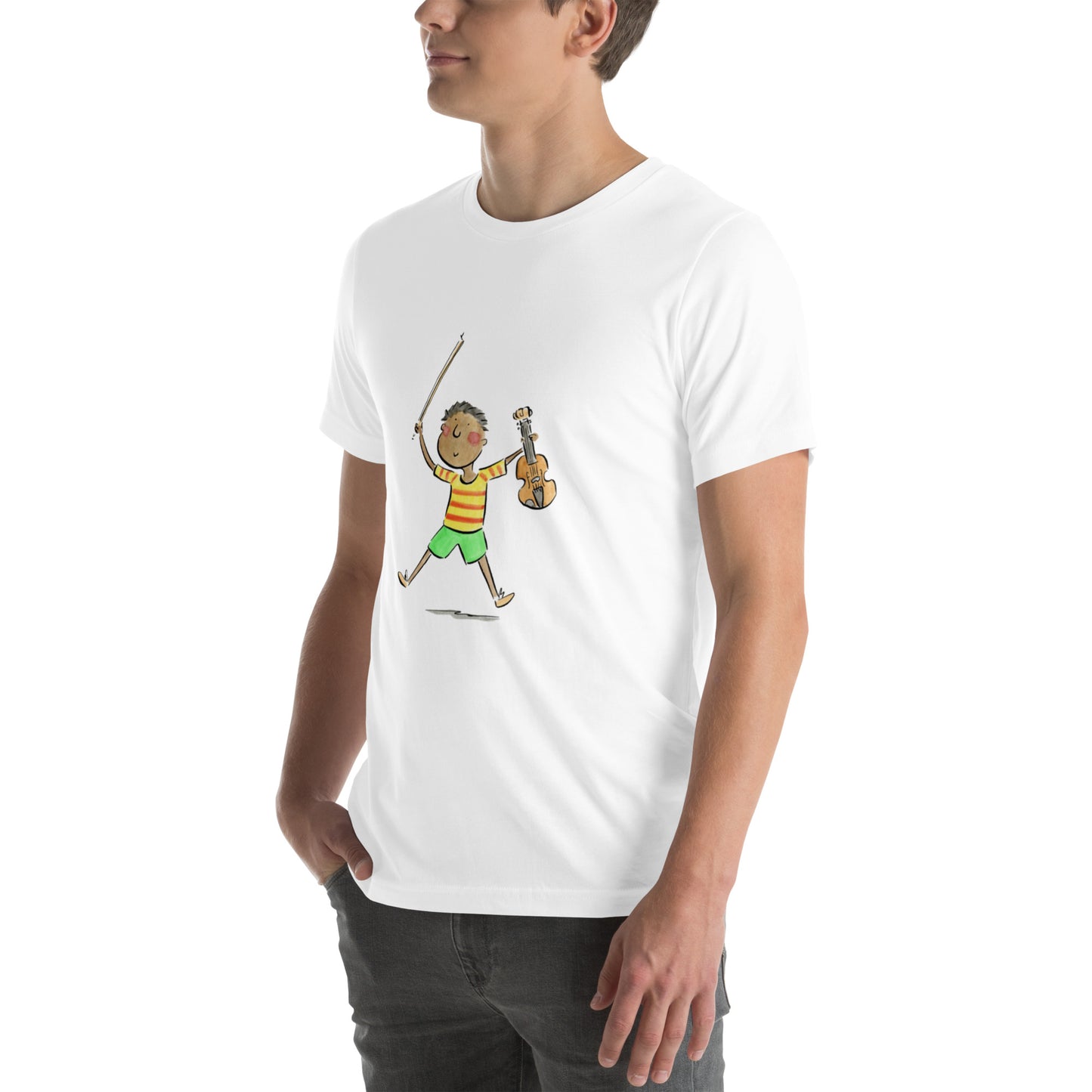 Fit as a Fiddle Illustration by Rosie Brooks Unisex t-shirt