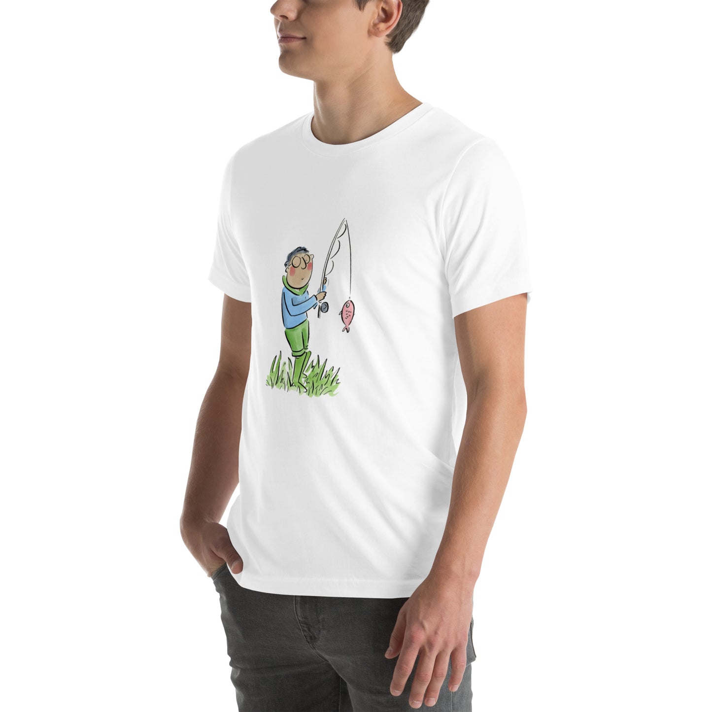 Angler Illustration by Rosie Brooks Unisex t-shirt