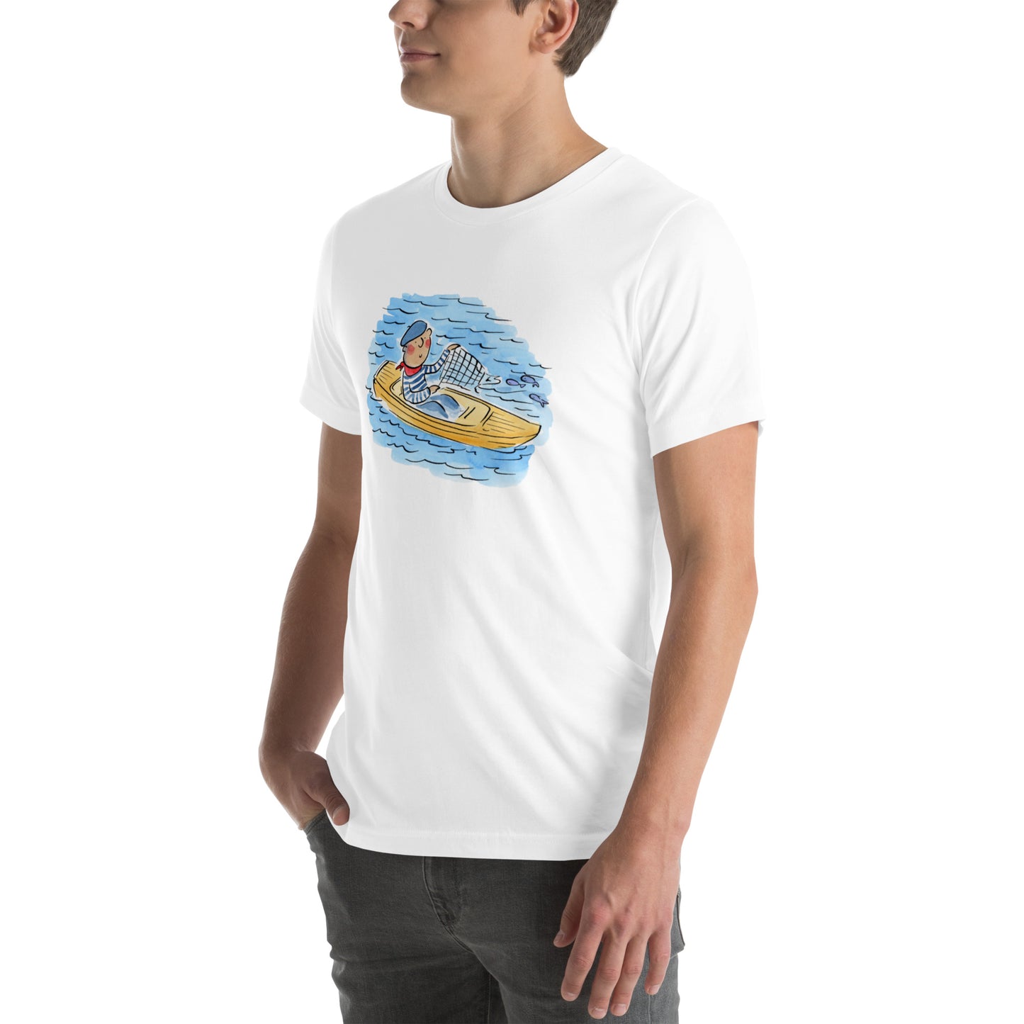 Fishing Boat Illustration by Rosie Brooks Unisex t-shirt