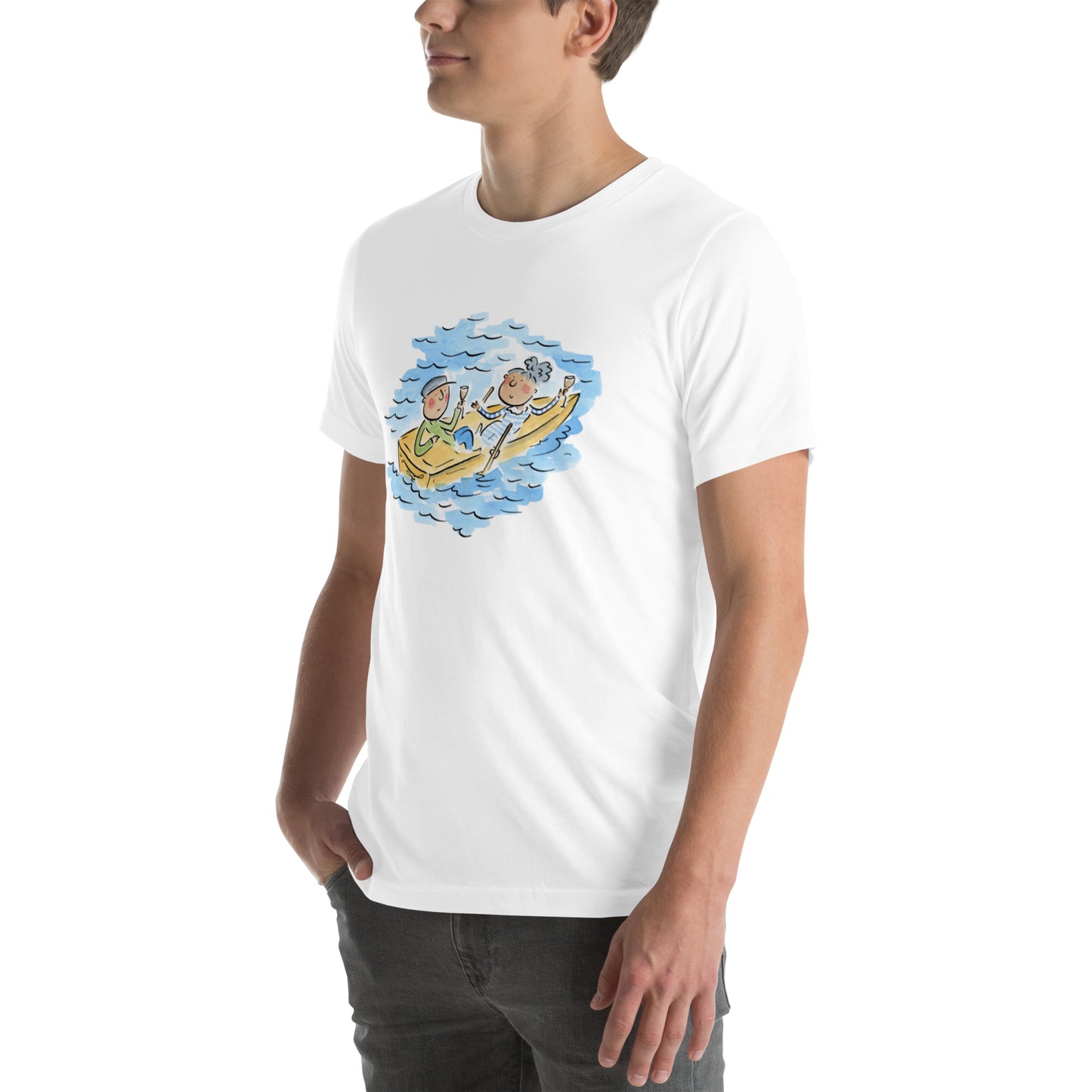 Out on the lake Illustration by Rosie Brooks Unisex t-shirt