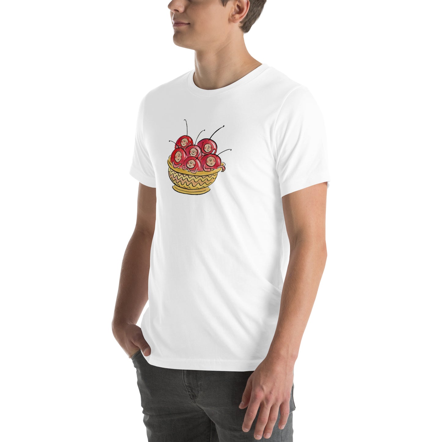 Life is just a bowl of cherries Illustration by Rosie Brooks Unisex t-shirt