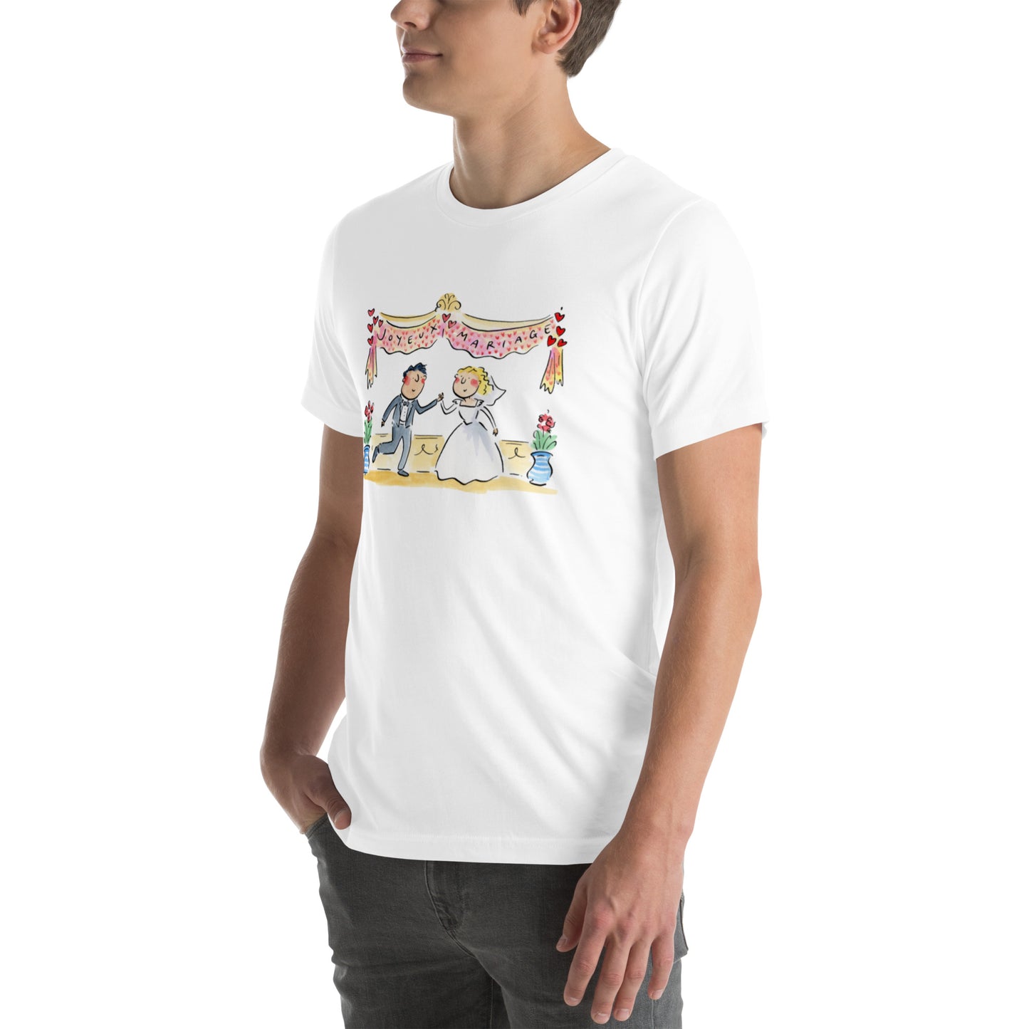 Joyeux Mariage Illustration by Rosie Brooks  T-shirt unisexe