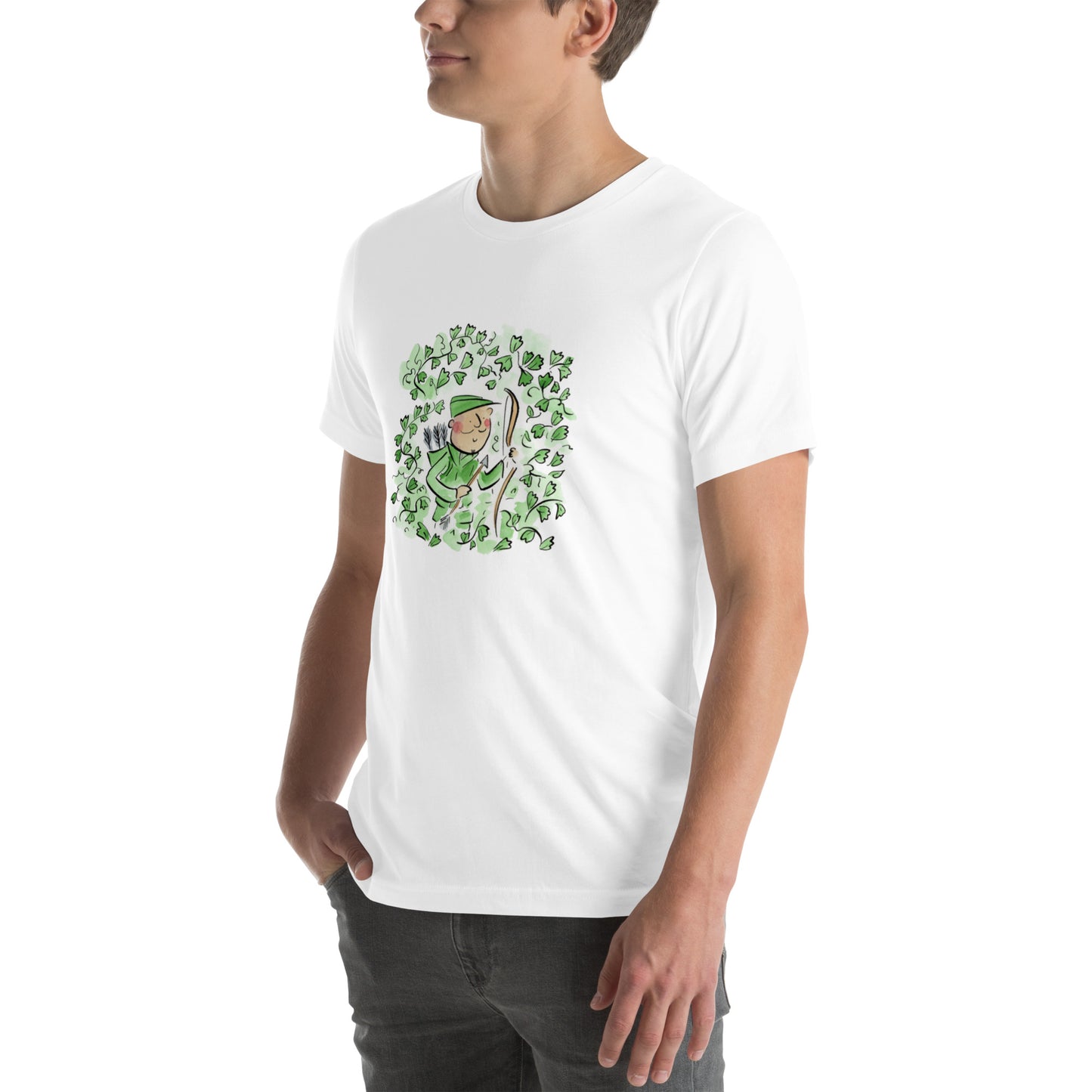 Robin Hood, Illustration by Rosie Brooks Unisex t-shirt