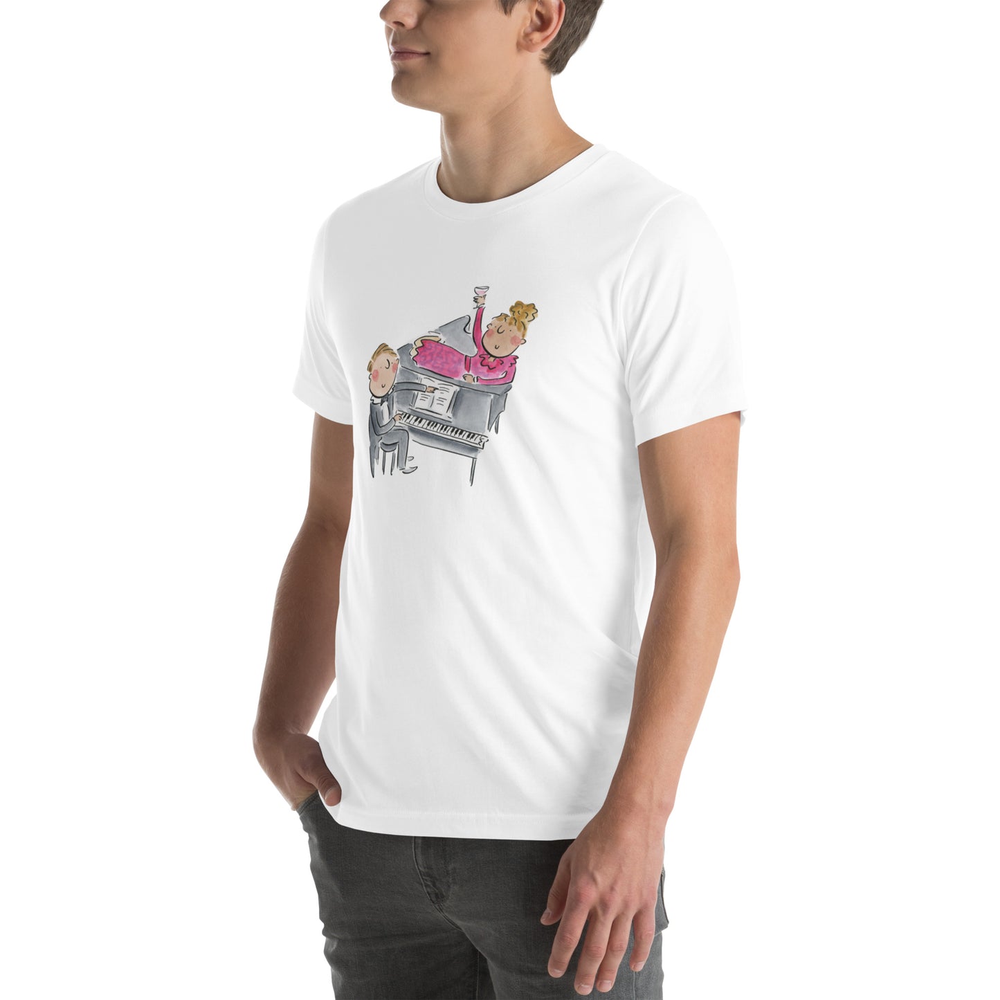 Pianist Illustration by Rosie Brooks Unisex t-shirt