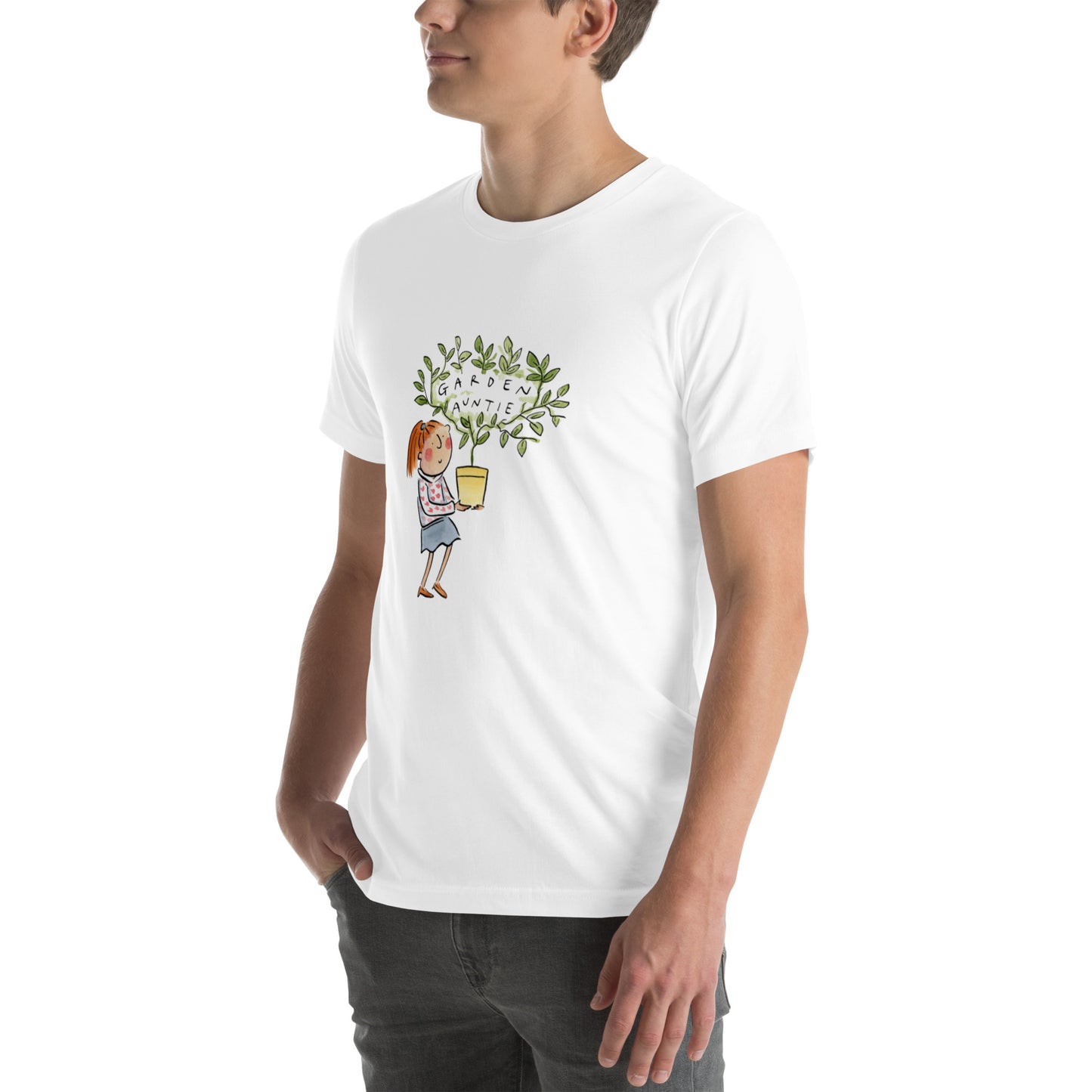 Garden Auntie Illustration by Rosie Brooks Unisex t-shirt