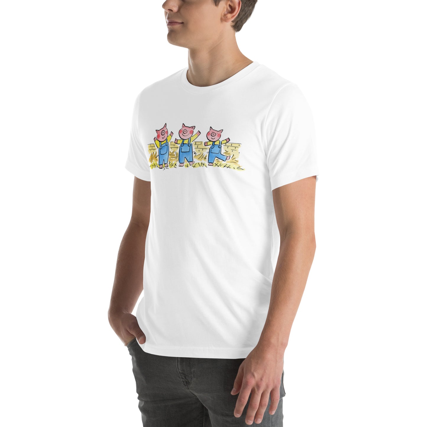 Three Little Pigs Illustration by Rosie Brooks Unisex t-shirt