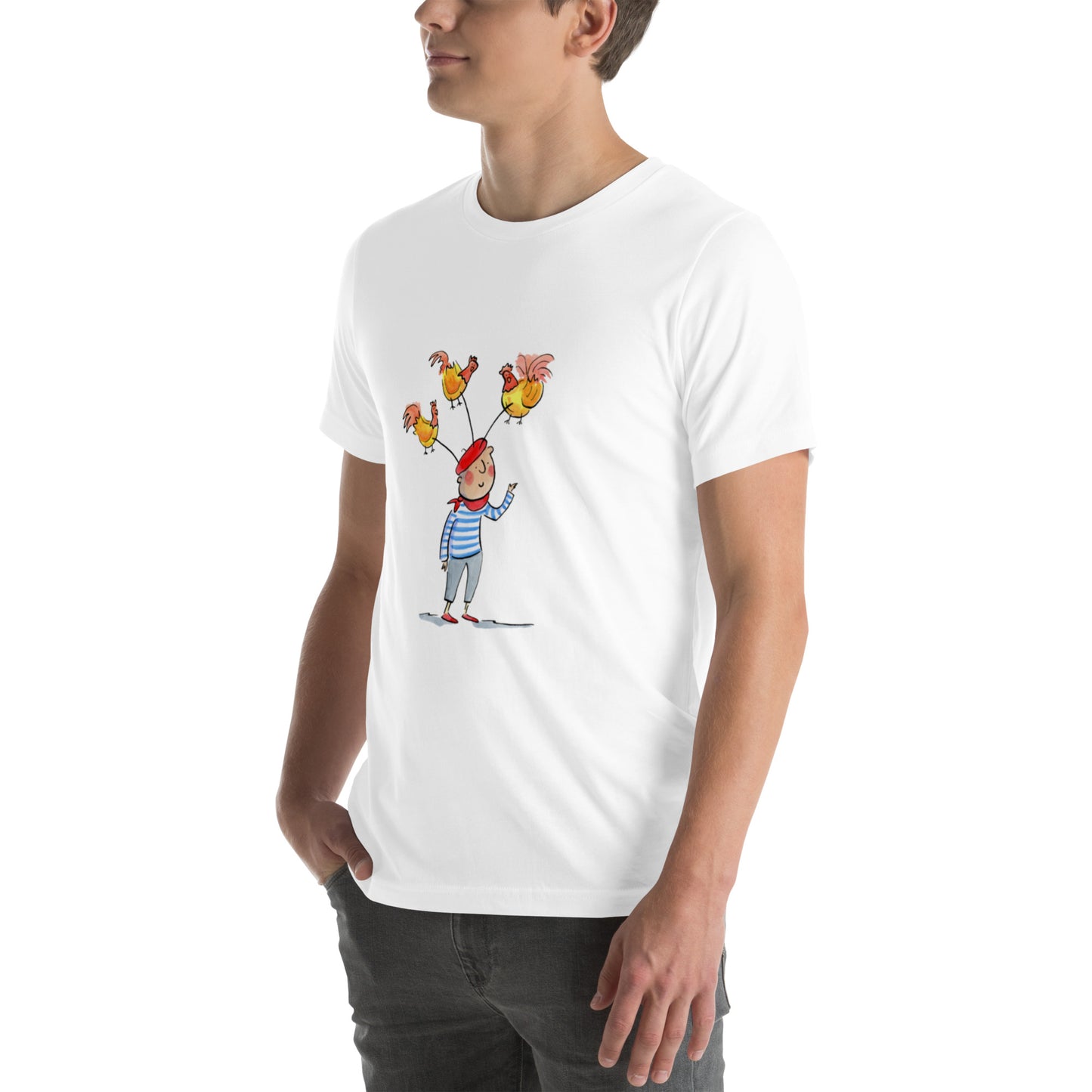 Three French Hens Illustration by Rosie Brooks Unisex t-shirt