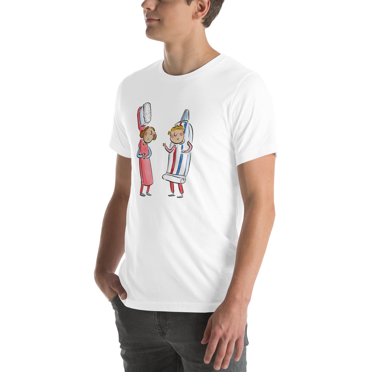 Toothbrush and Toothpaste Illustration by Rosie Brooks Unisex t-shirt