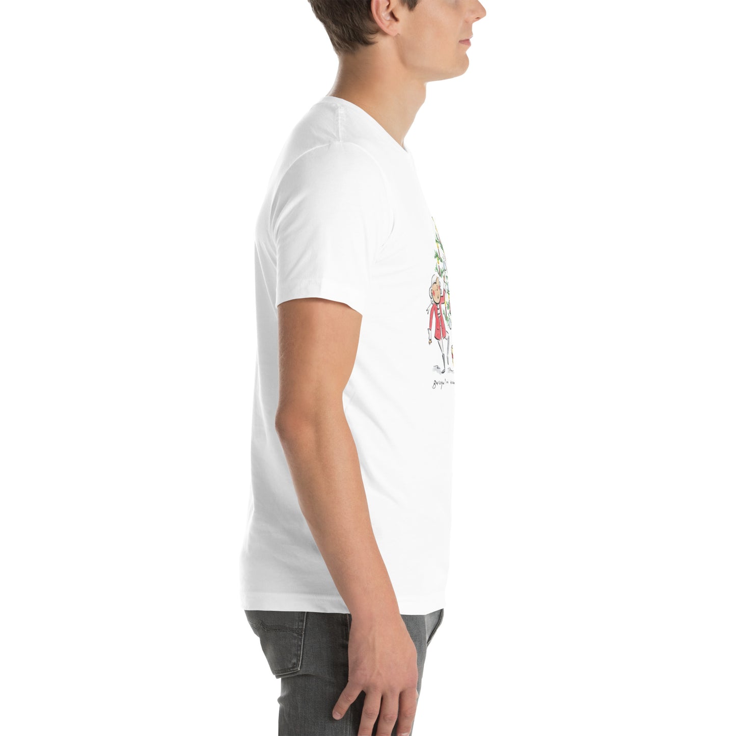 Baroqu'in around the Christmas Tree Illustration by Rosie Brooks Unisex t-shirt