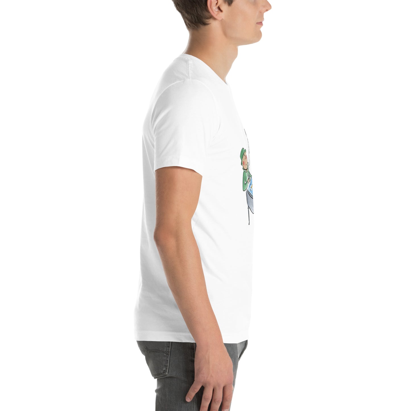 Piano Fishing Illustration by Rosie Brooks Unisex t-shirt