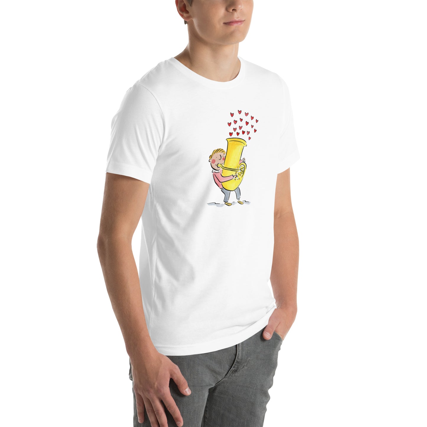 Tuba Hearts Illustration by Rosie Brooks Unisex t-shirt