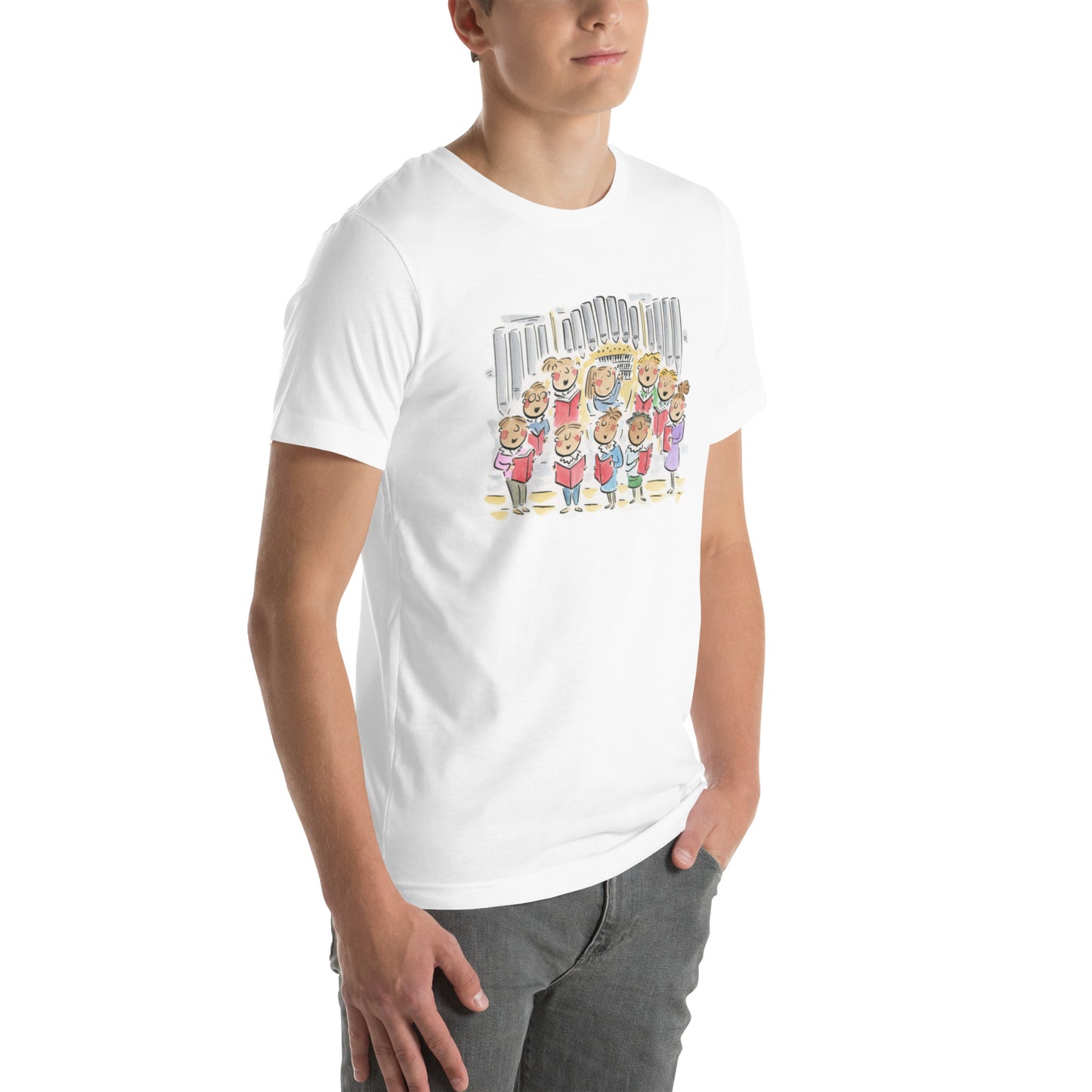 Christmas Organ and Choir Illustration by Rosie Brooks Unisex t-shirt