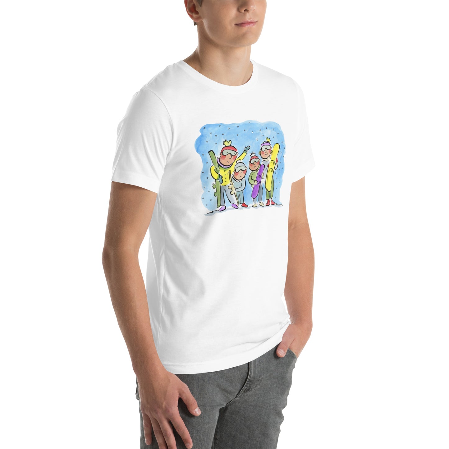 Skiing Family Unisex t-shirt