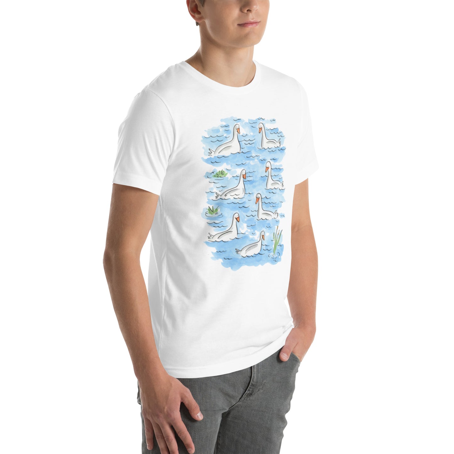 Seven Swans a Swimming Unisex t-shirt