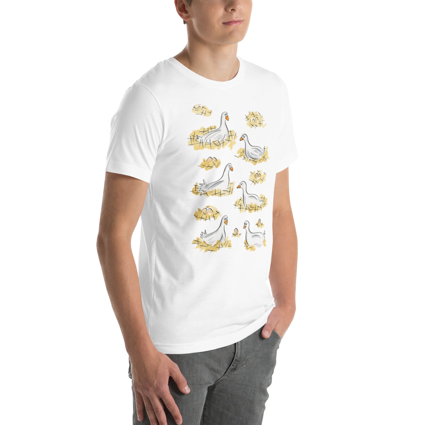 Six Geese a Laying Illustration by Rosie Brooks Unisex t-shirt