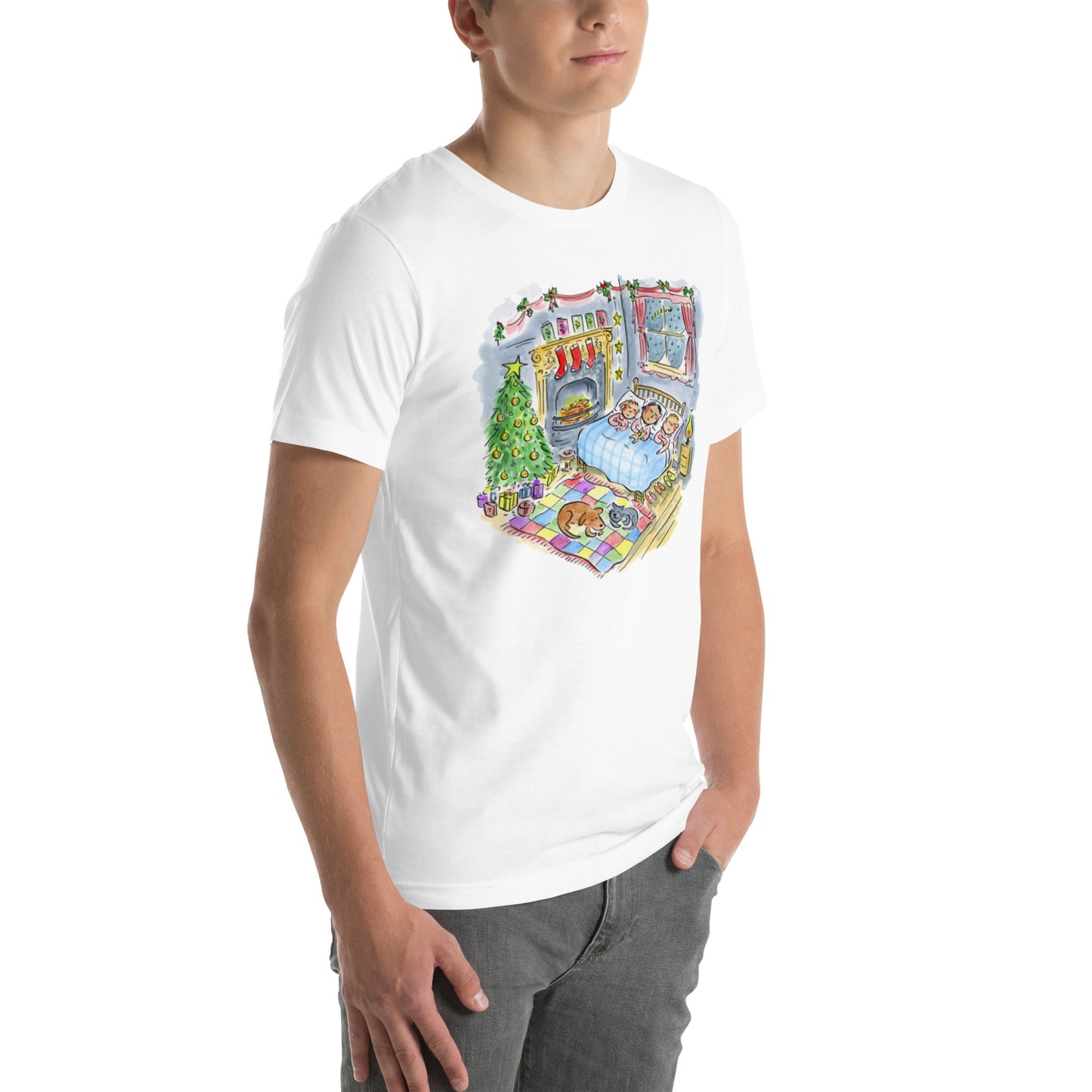 Twas the Night before Christmas Illustration by Rosie Brooks Unisex t-shirt