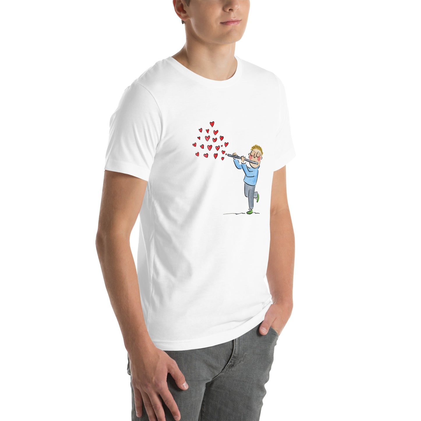 Flute Hearts Illustration by Rosie Brooks Unisex t-shirt